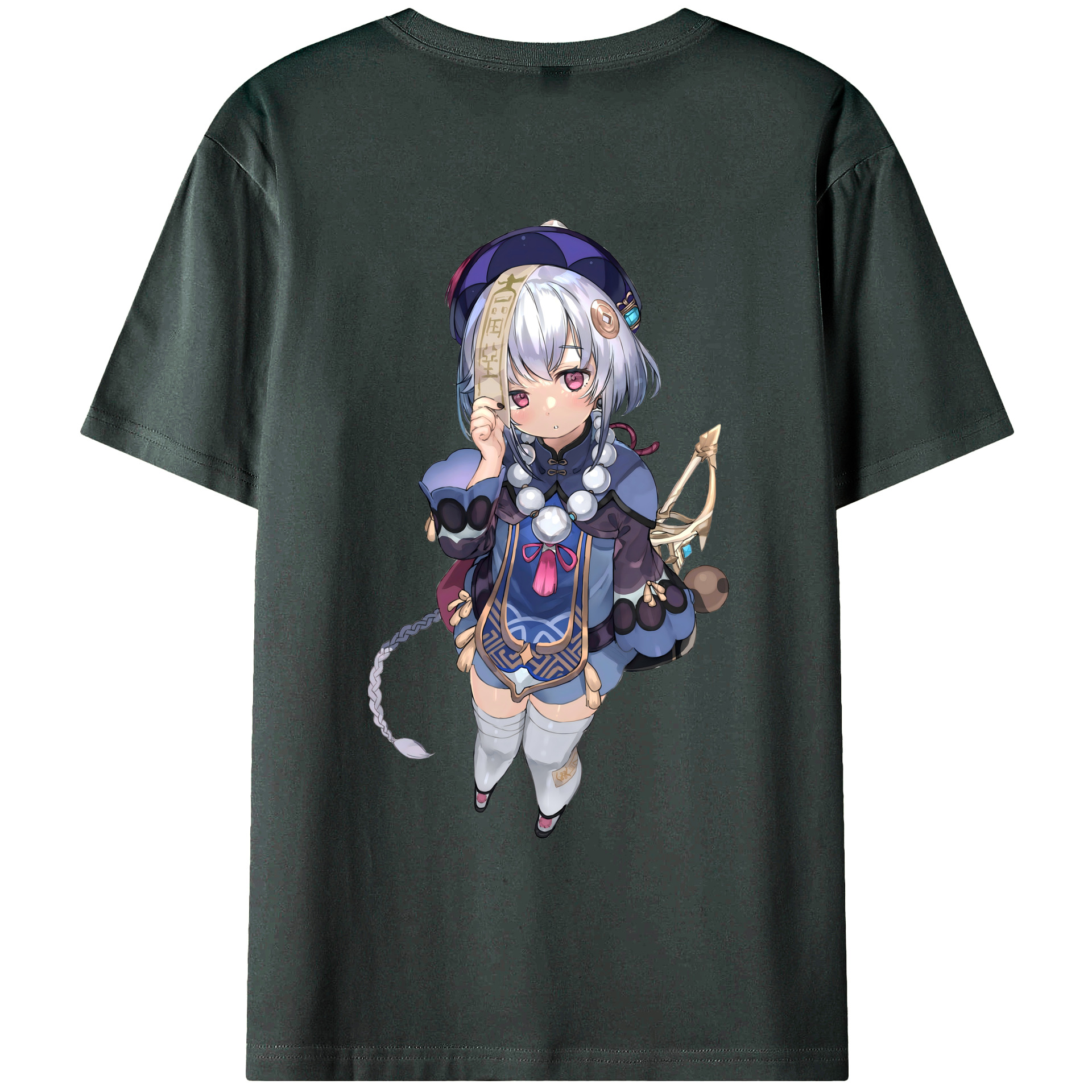 げんし神 七七 なな  genshin Nana 綿100％ メンズ半袖Tシャツ（バックプリント） 通気性